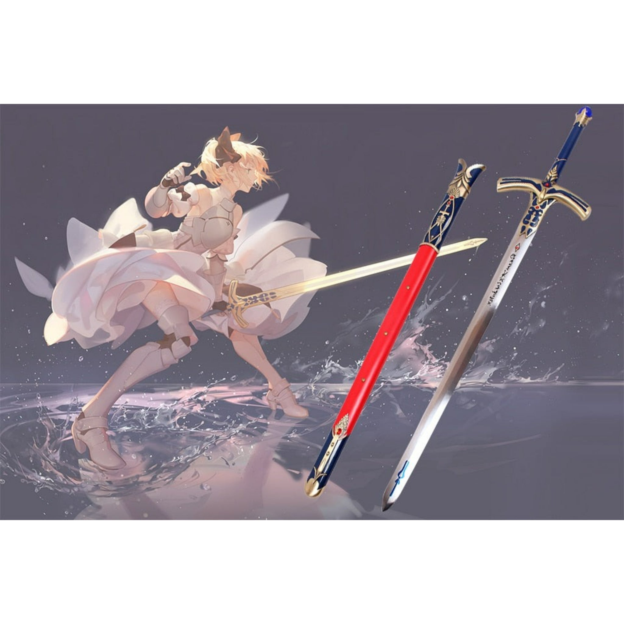 Fate/Grand Order Saber Lily Excalibur Sword - Premium Metal Cosplay Replica
