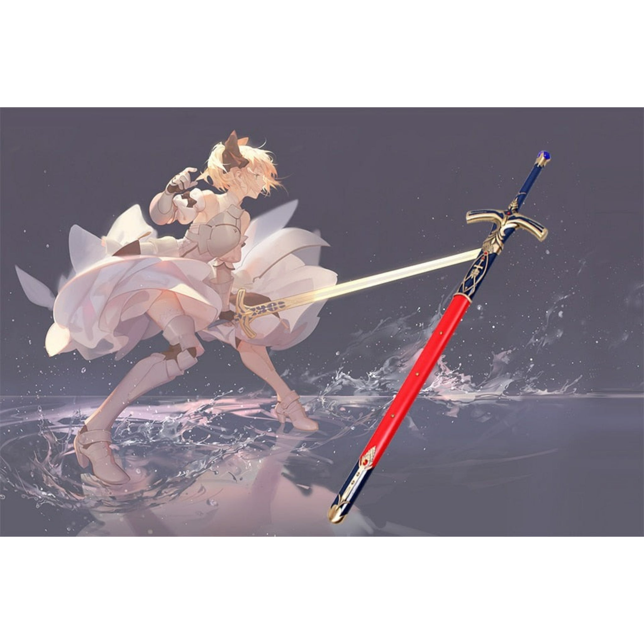 Fate/Grand Order Saber Lily Excalibur Sword - Premium Metal Cosplay Replica