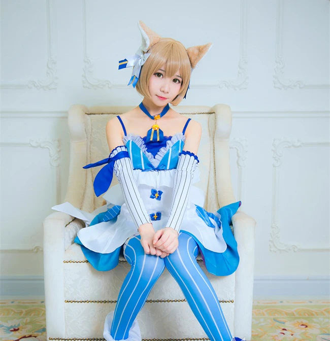 Re:Zero Felix Argyle Cosplay Costume Set – Includes Dress, Tail, & Ears | Custom Size Anime Outfit