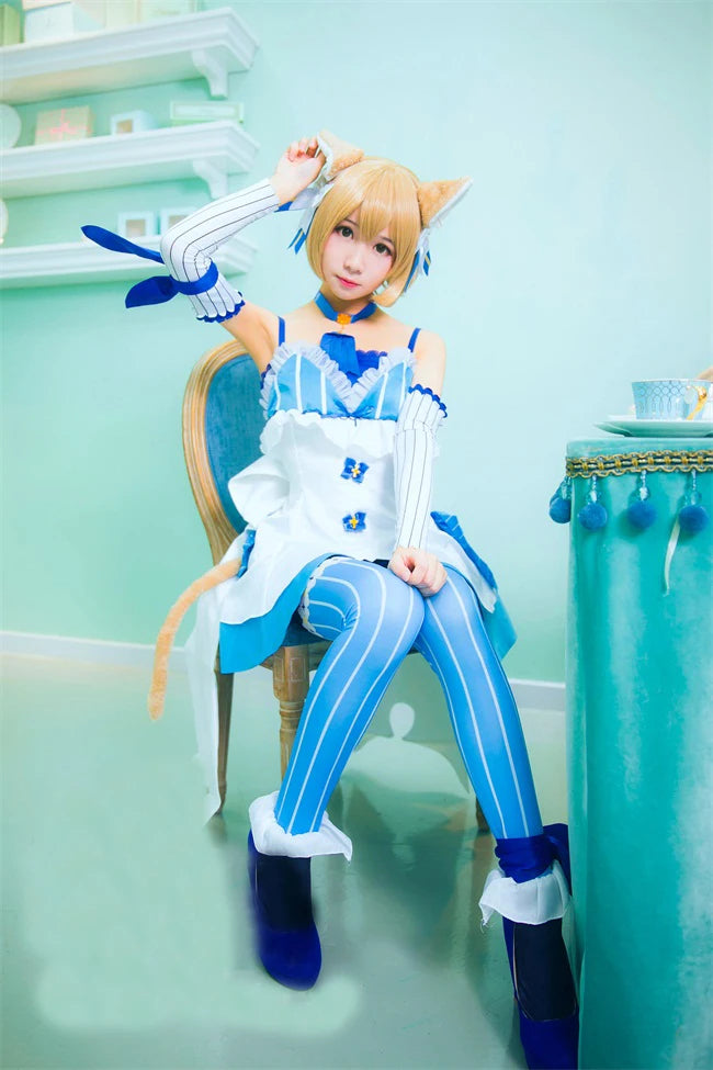 Re:Zero Felix Argyle Cosplay Costume Set – Includes Dress, Tail, & Ears | Custom Size Anime Outfit