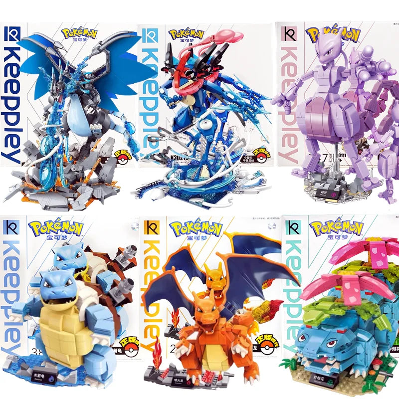 Pokemon Building Blocks - Venusaur, Charizard, Gyarados, Greninj Anime Action Model Sets - DIY Toy Gift for Fans & Collectors (14+)