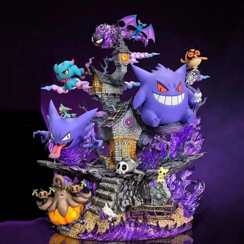 Pokemon Gengar Evolution Family Statue - Large 32cm (12.6in) Ghost-Type Collector’s Figure - Detailed 1/6 Scale PVC Model