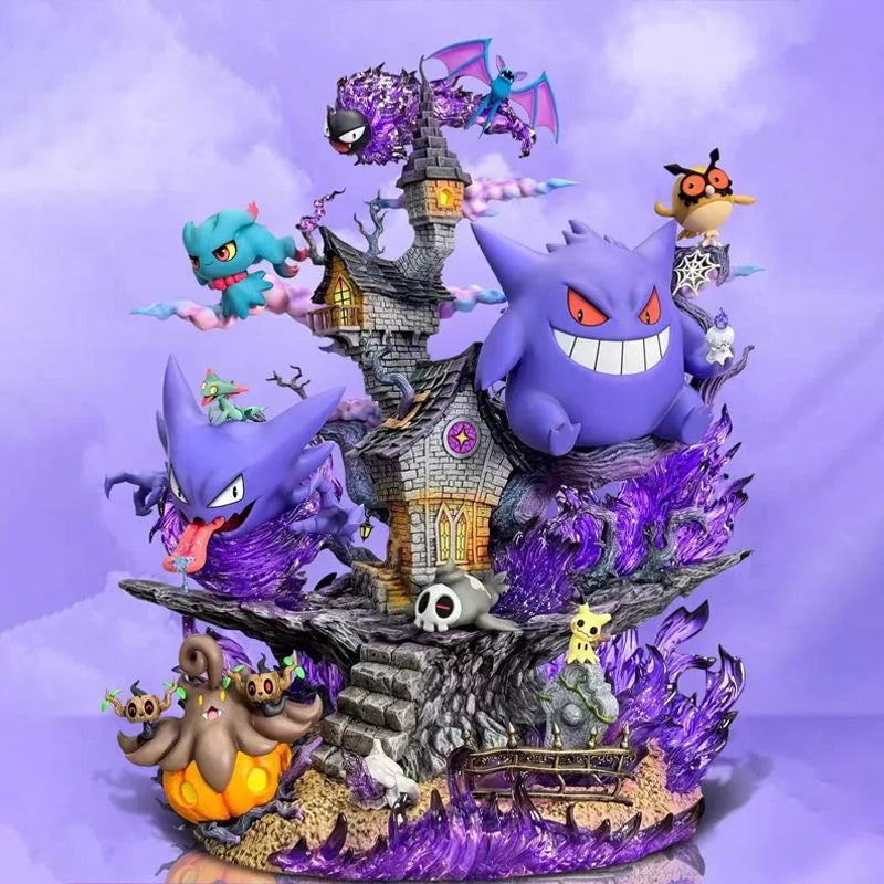 Pokemon Gengar Evolution Family Statue - Large 32cm (12.6in) Ghost-Type Collector’s Figure - Detailed 1/6 Scale PVC Model