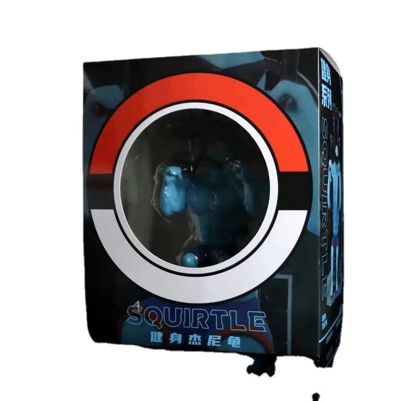 Potdemiel 17cm Muscle Pokemon Figure Set - Buff Pikachu, Charmander, Squirtle & Bulbasaur - Bodybuilding PVC Statue for Gym & Desk Decor