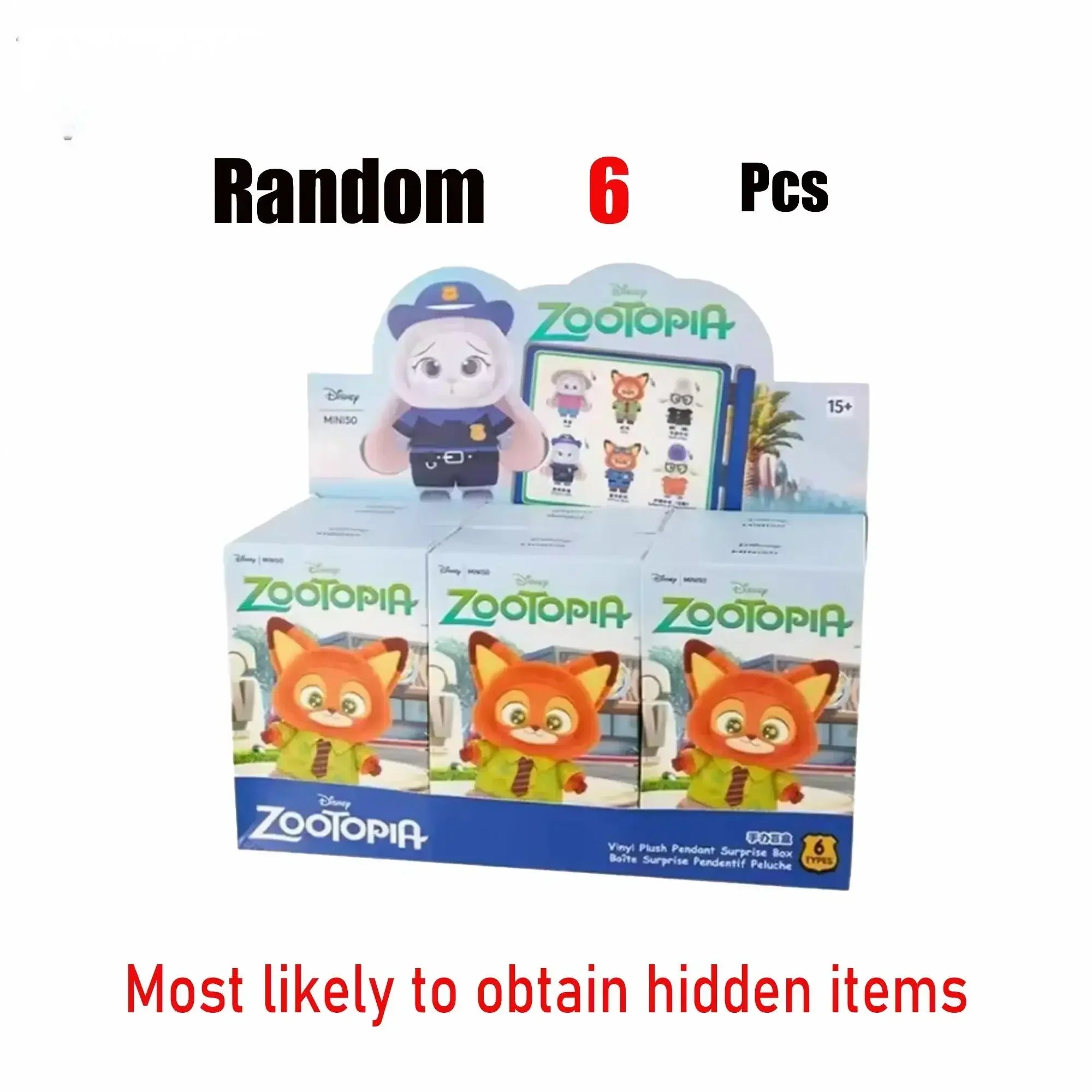 Bandai Zootopia Blind Box - Nick & Judy Plush Vinyl Keychain Mystery Figure