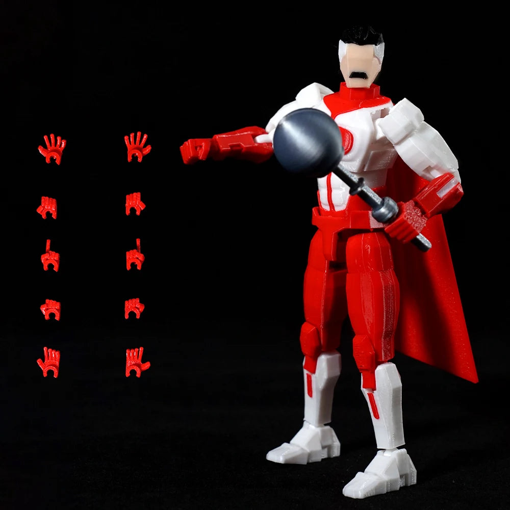 3D Printed Invincible Multi-Jointed Action Figure - 14cm Articulated Dummy 13 Superhero Model
