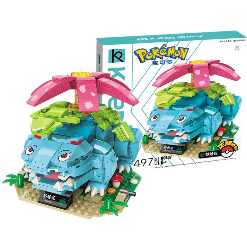 Pokemon Building Blocks - Venusaur, Charizard, Gyarados, Greninj Anime Action Model Sets - DIY Toy Gift for Fans & Collectors (14+)