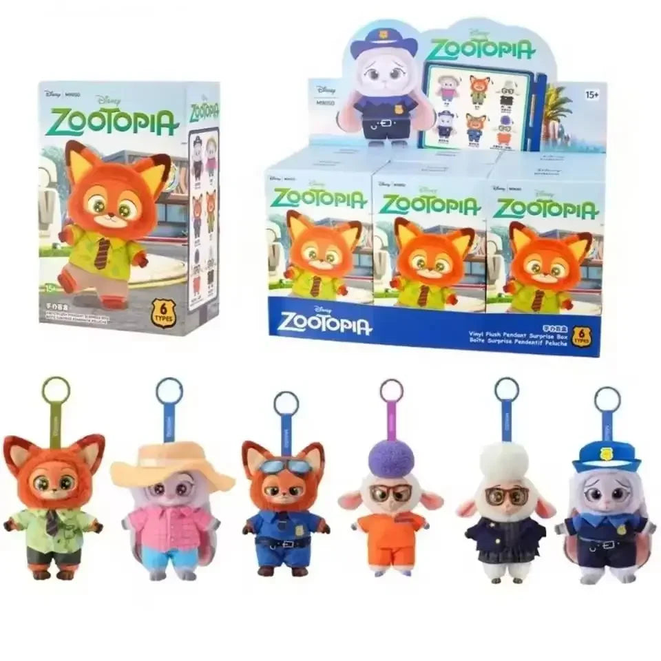 Bandai Zootopia Blind Box - Nick & Judy Plush Vinyl Keychain Mystery Figure