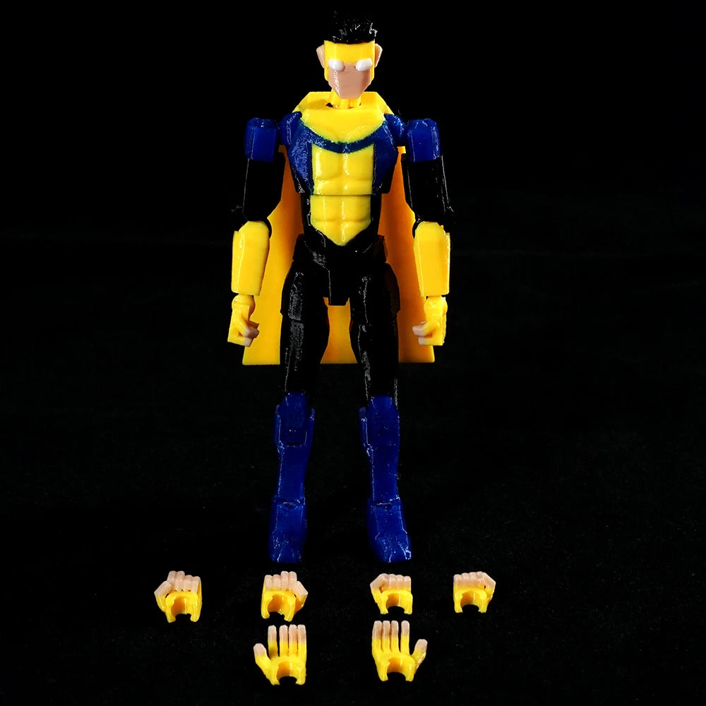 3D Printed Invincible Multi-Jointed Action Figure - 14cm Articulated Dummy 13 Superhero Model