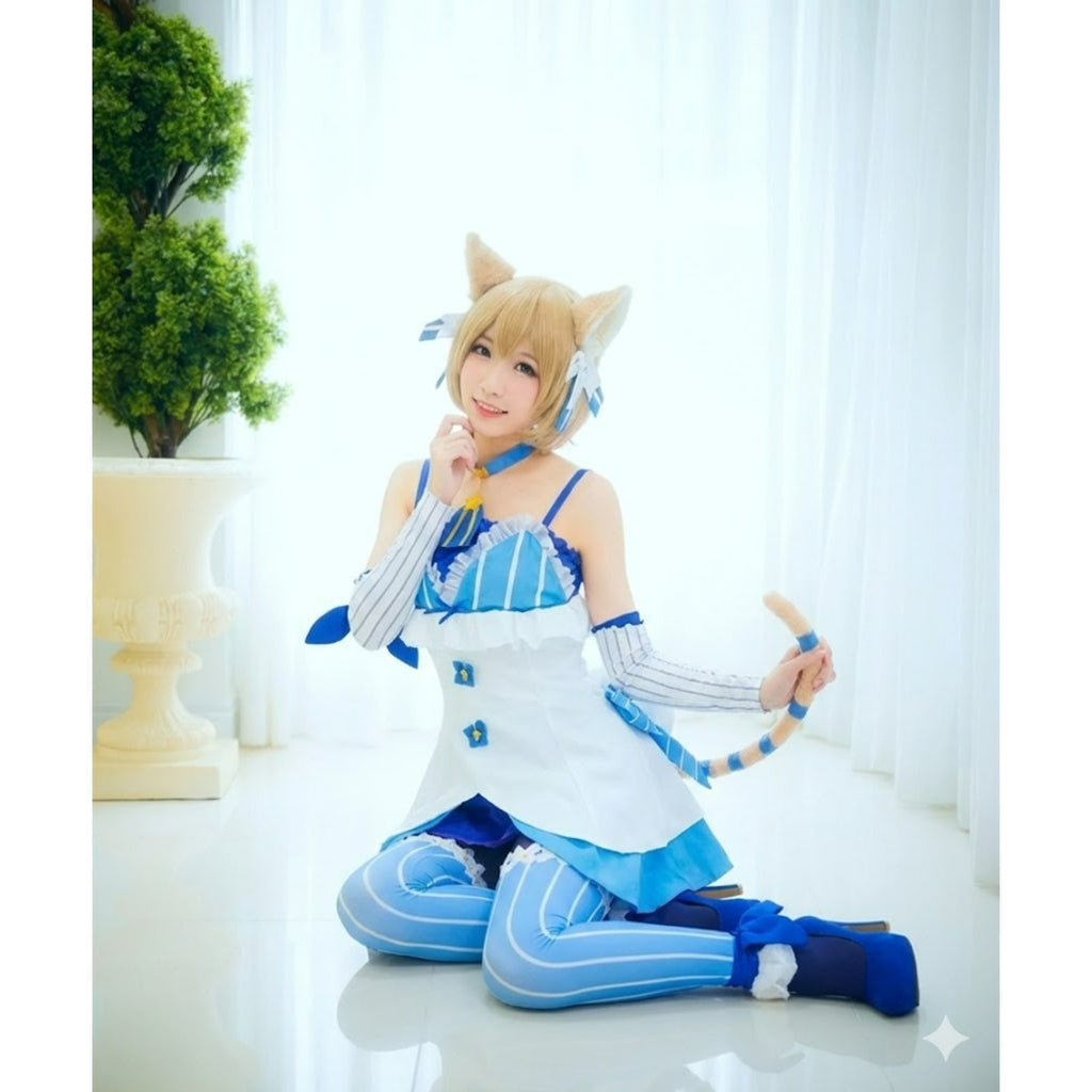 Re:Zero Felix Argyle Cosplay Costume Set – Includes Dress, Tail, & Ears | Custom Size Anime Outfit